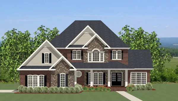 image of side entry garage house plan 9082